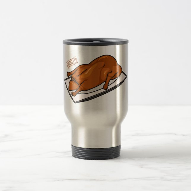 Peking duck cartoon illustration  travel mug (Center)