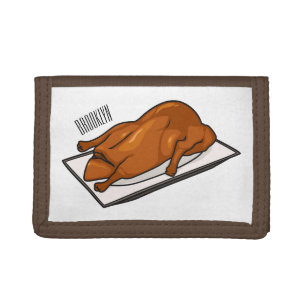 Peking duck cartoon illustration tri-fold wallet