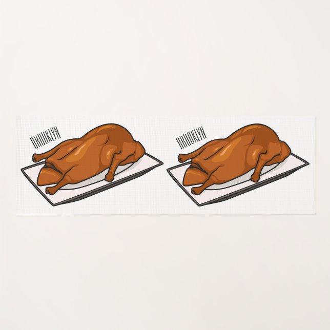 Peking duck cartoon illustration  yoga mat (Front (Horizontal))