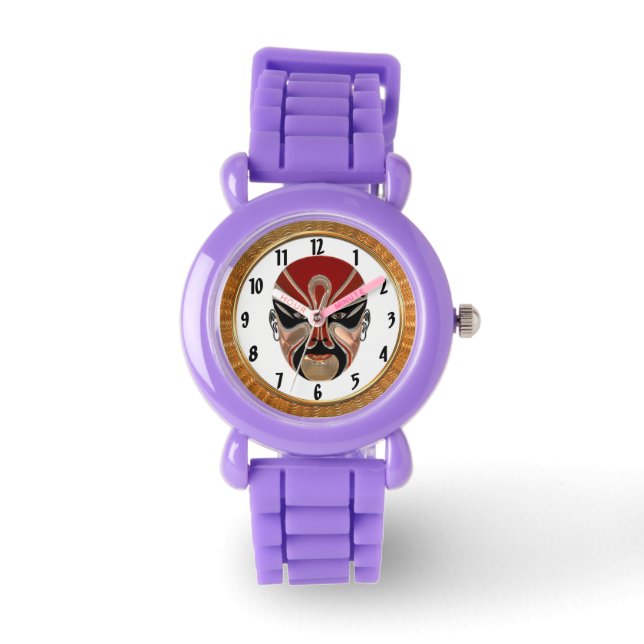 Peking Opera Facial Masks In Black And Red design5 Watch (Front)