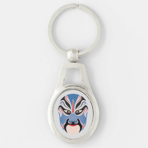 Peking opera makeup Lu Meng Keychain