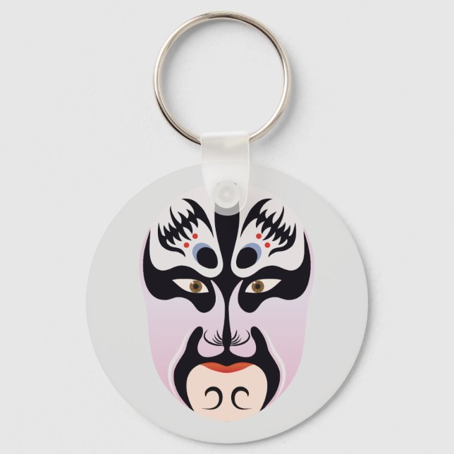Peking opera makeup Zhang Fei Keychain (Front)