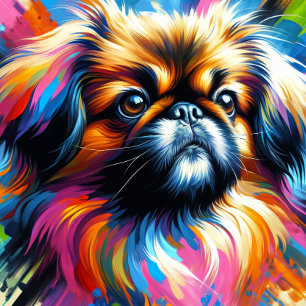 Pekingese Acrylic Print Colorful Vibrant Jigsaw Puzzle