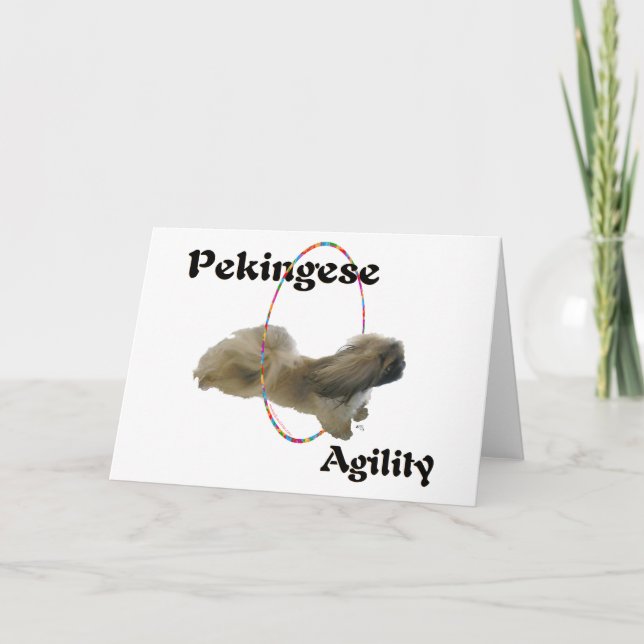 Pekingese Agility Greeting Card (Front)