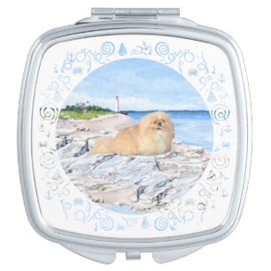 Pekingese at Lighthouse Compact Mirror