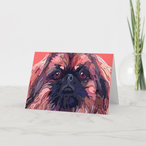 Pekingese Bright Colors Greeting Cards