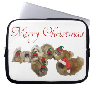 Pekingese Celebrate Christmas Laptop Sleeve