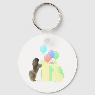 Pekingese Celebration Balloons Keychain