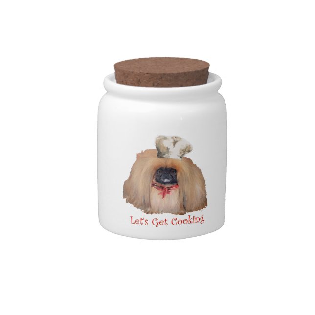 Pekingese Chef Candy Jar (Front)