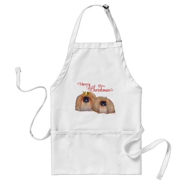 Pekingese Christmas Adult Apron (Front)