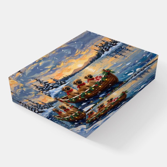 Pekingese Christmas Boat Holiday Paperweight (Angled)