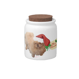 Pekingese Christmas Candy Jar