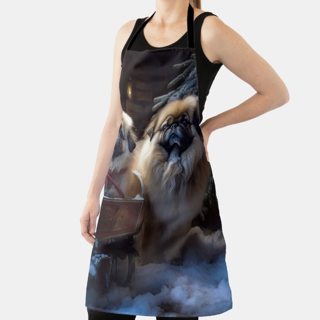 Pekingese Christmas Festive Season Apron (Insitu)