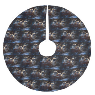 Pekingese Christmas Festive Season Brushed Polyester Tree Skirt