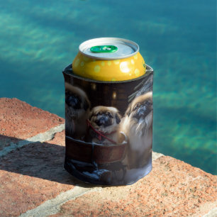 Pekingese Christmas Festive Season Can Cooler