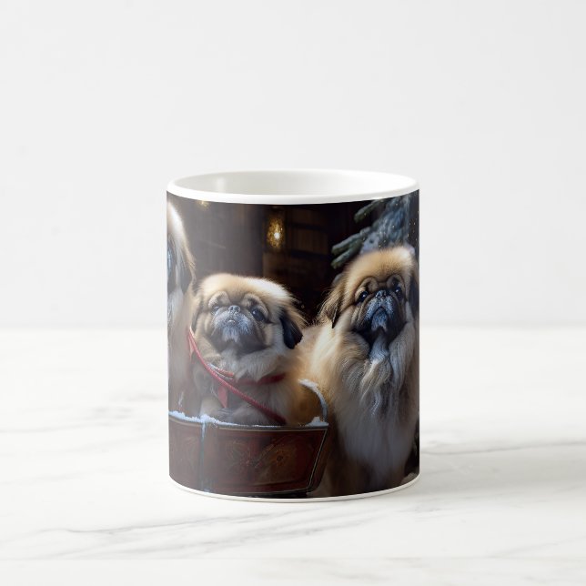 Pekingese Christmas Festive Season Coffee Mug (Center)