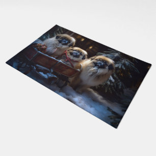 Pekingese Christmas Festive Season Doormat