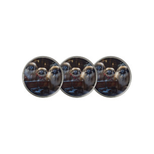 Pekingese Christmas Festive Season Golf Ball Marker