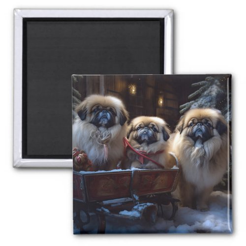 Pekingese Christmas Festive Season Magnet