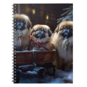 Pekingese Christmas Festive Season Notebook