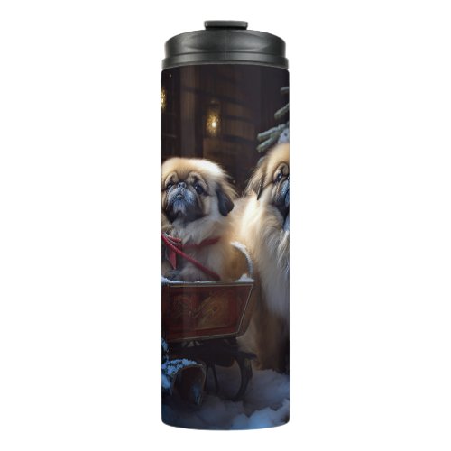 Pekingese Christmas Festive Season Thermal Tumbler