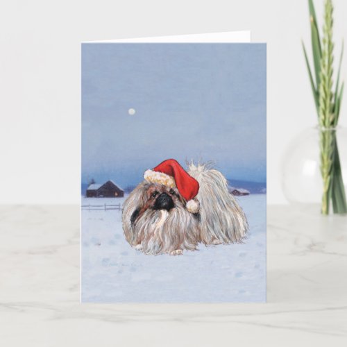 Pekingese Christmas Greeting Card