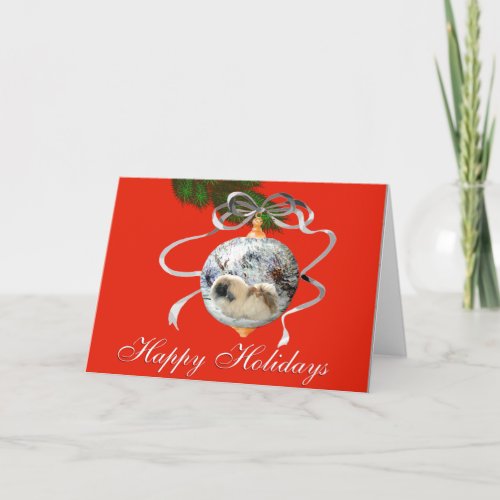 Pekingese Christmas Greeting Card