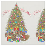 Pekingese Christmas Group Fabric