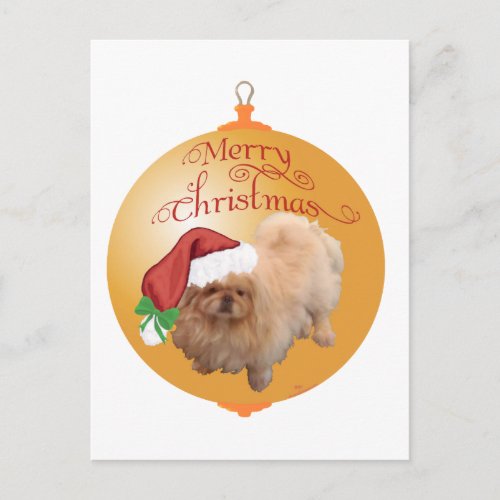 Pekingese Christmas Ornament Holiday Postcard