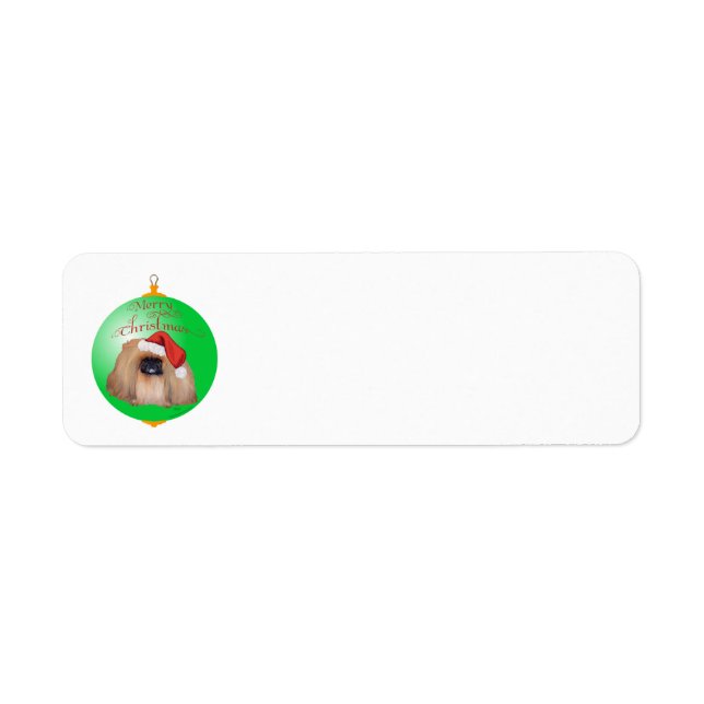 Pekingese Christmas Ornament Label (Front)