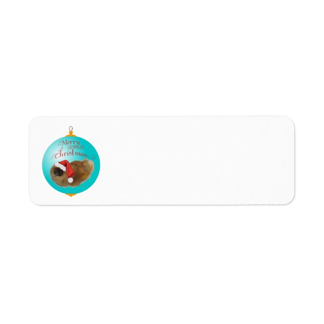 Pekingese Christmas Ornament Label (Front)