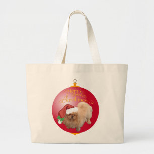 Pekingese Christmas Ornament Large Tote Bag