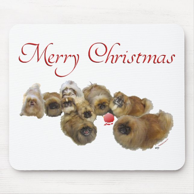 Pekingese Christmas Ornament Mouse Pad (Front)