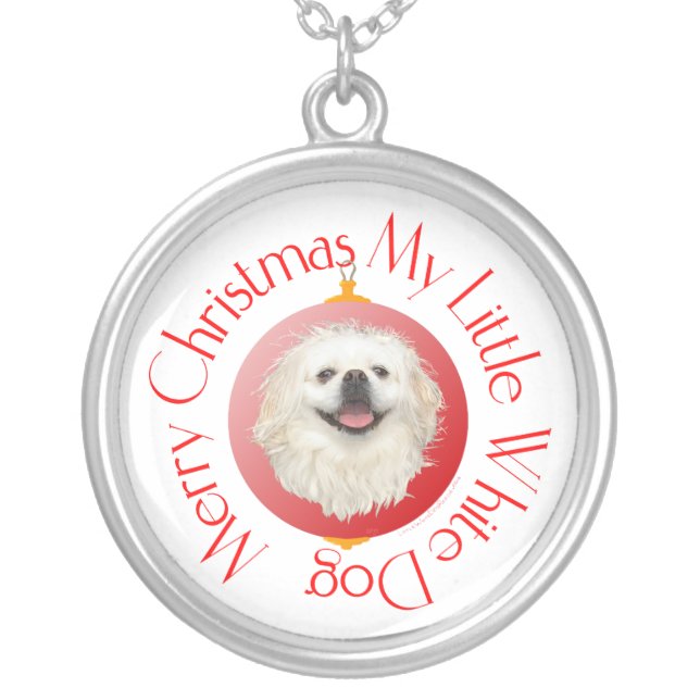 Pekingese Christmas Portrait Necklace (Front)
