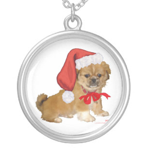 Pekingese Christmas Portrait Necklace