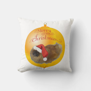 Pekingese Christmas Throw Pillow
