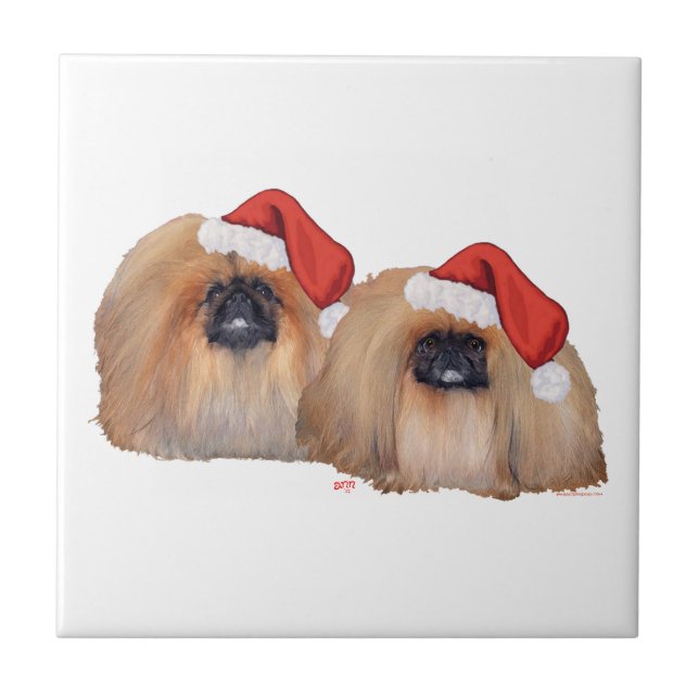 Pekingese Christmas Tile (Front)