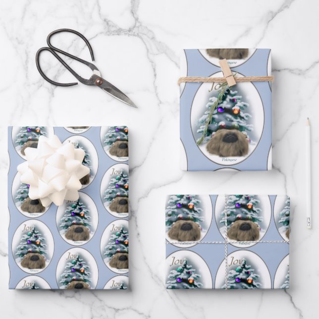 Pekingese Christmas Wrapping Paper Sheets (Front)