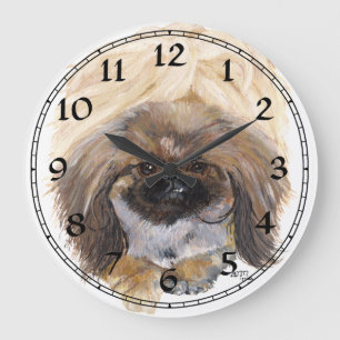 Pekingese Clock