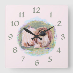 Pekingese Clock