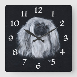 Pekingese Clock