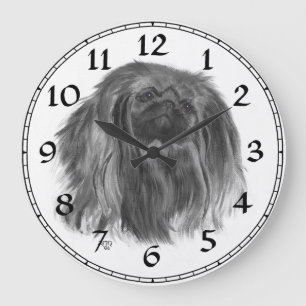 Pekingese Clock