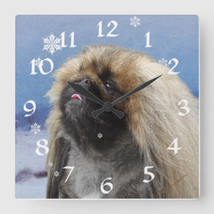 Pekingese Clock