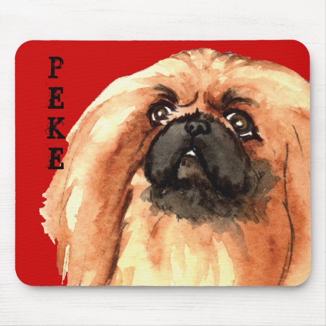 Pekingese Color Block Mouse Pad (Front)