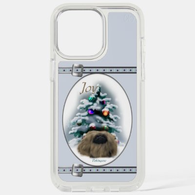 Pekingese Cute Blue Christmas Holidays iPhone 15 Pro Max Case