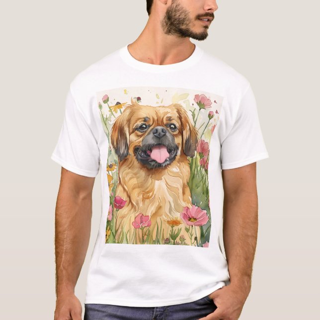  Pekingese Dad Shirt – Watercolor (Front)