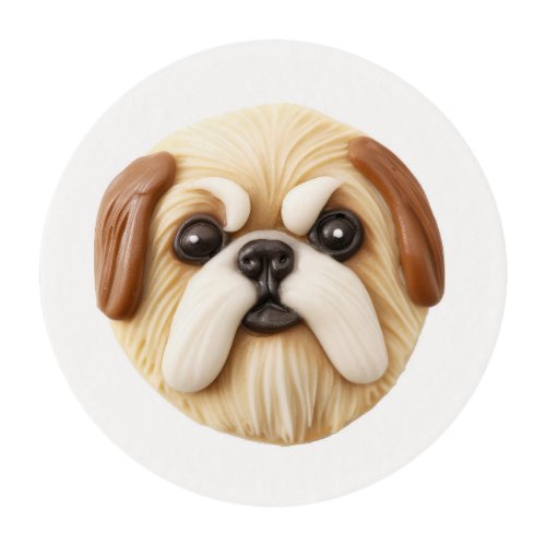 Pekingese Dog 3D Inspired Edible Frosting Rounds