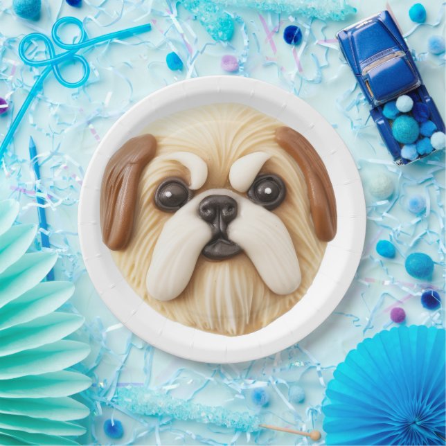 Pekingese Dog 3D Inspired Paper Plates (Party)