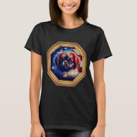 pekingese Dog American Flag Gold Frame
