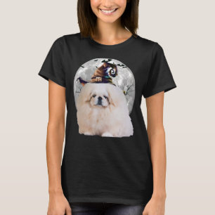 Pekingese Dog And Moon Halloween Costume Dog T-Shirt